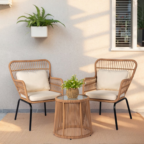 Dawna 2 - Person Patio Conversation Sets with Cushions